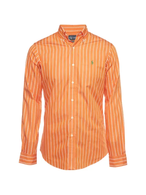 Ralph Lauren Vintage custom-fit striped long-sleeved shirt Orange 1401119