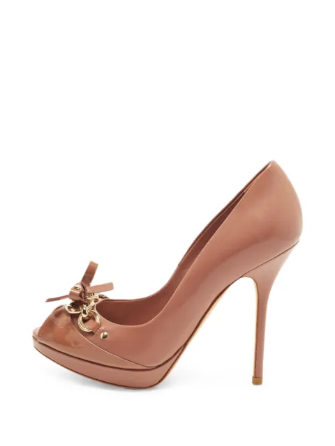 Christian Dior Pre-Owned bow peep-toe pumps Neutrals 1401133