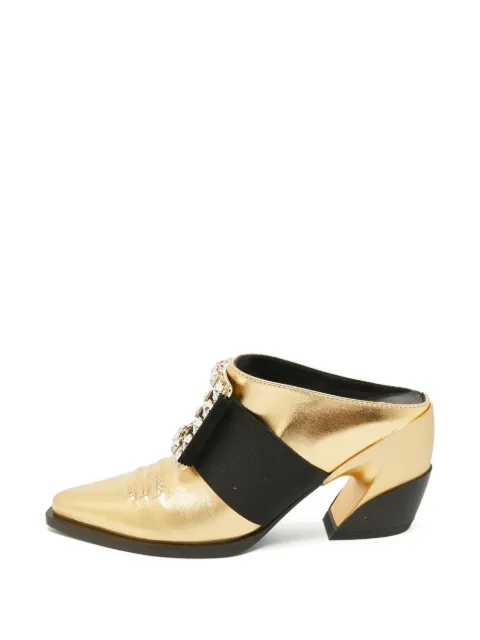 Roger Vivier Vintage crystal-embellished mules Gold 1394381