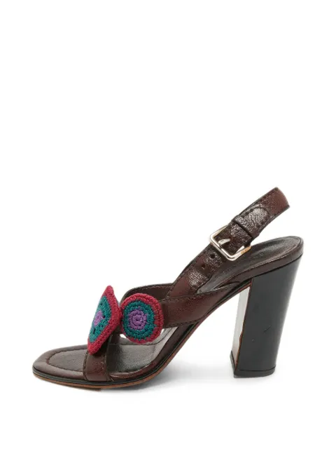Prada Pre-Owned crochet-detail slingback sandals Brown 1388471