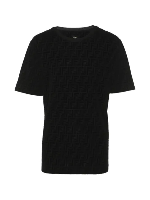 Fendi Pre-Owned FF motif velvet T-shirt Black 1325015