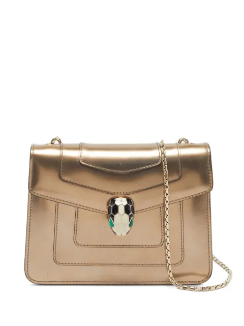 Bvlgari Pre-Owned 2016 small Serpenti Forever patent-leather shoulder bag Gold 1403582