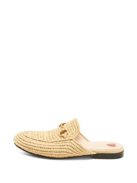 Gucci Pre-Owned Princetown Horsebit woven mules Neutrals 1400707