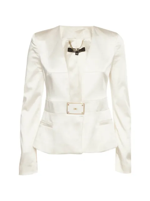 Elisabetta Franchi plunge-neck structured blazer White 1403462