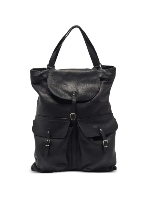 Saint Laurent Pre-Owned buckle-detail backpack Black 1401434