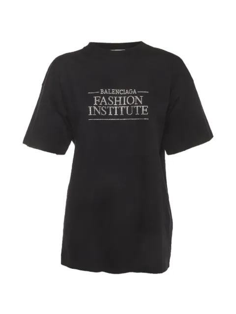 Balenciaga Pre-Owned logo-embellished T-shirt Black 1398039
