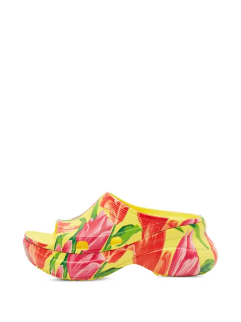 Bottega Veneta Pre-Owned Tulip platform slides Yellow 1403311