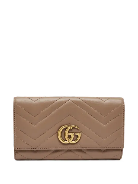 Gucci Pre-Owned GG Marmont matelassé wallet Neutrals 1396665
