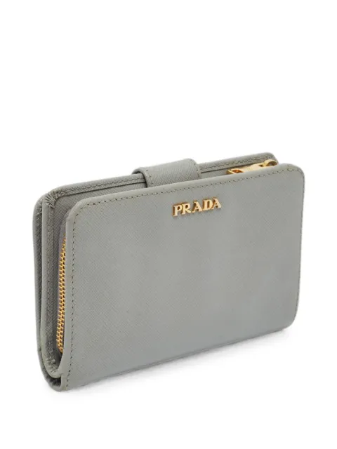 Prada Pre-Owned Flap French saffiano leather wallet Grey 1384331