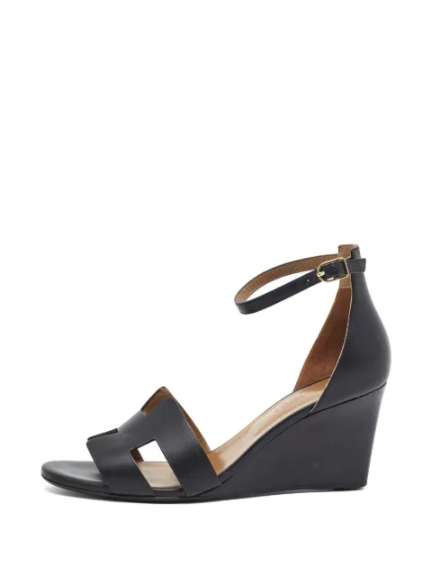 Hermès Pre-Owned Legend H-shaped wedge sandals Black 1401198