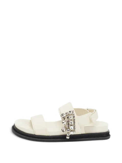Jimmy Choo Pre-Owned Verity crystal-embellished sandals White 1391958