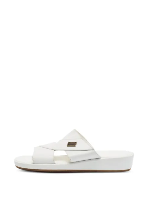 Dolce & Gabbana Pre-Owned Masaccio plaque slide sandals White 1389589