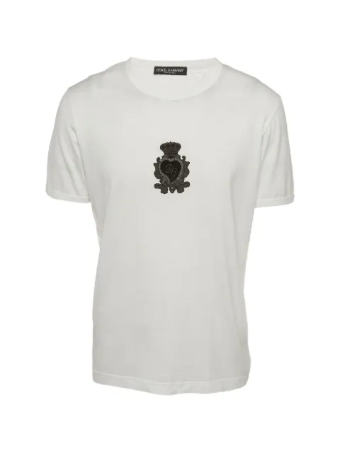 Dolce & Gabbana Pre-Owned Heraldic DG logo T-shirt White 1388981