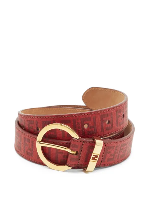 Fendi Pre-Owned 2012 Zucca pin-buckle belt Red 1382061