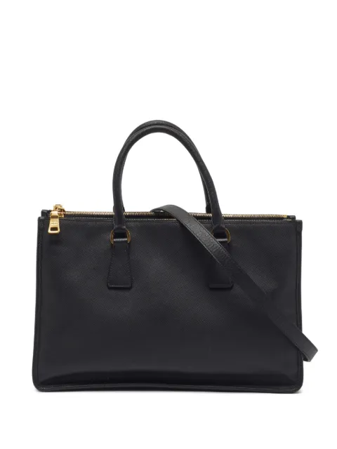 Prada Pre-Owned logo-plaque double-zip handbag Black 1404166