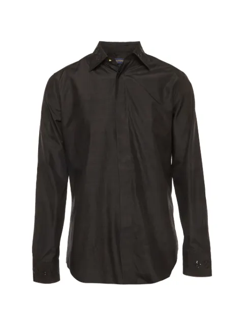 Louis Vuitton Pre-Owned sequin-embroidered logo shirt Black 1376911