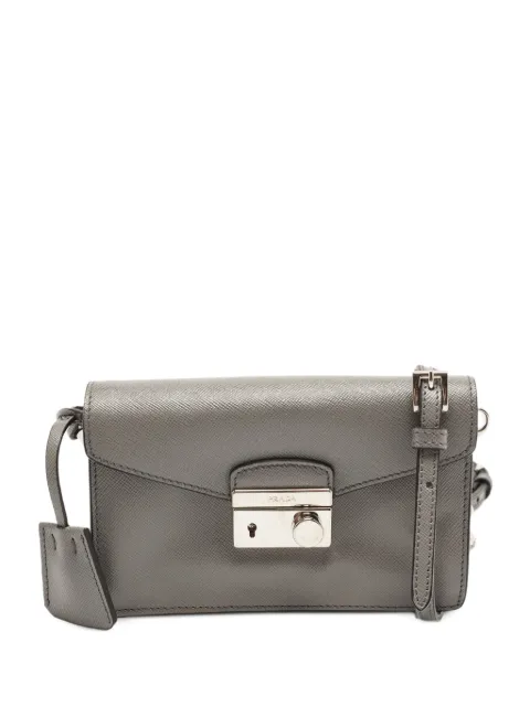 Prada Pre-Owned Sound Saffiano leather mini crossbody bag Grey 1396849