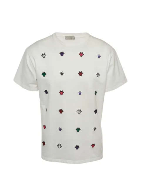 Christian Dior Pre-Owned Bee appliqué T-shirt White 1388903