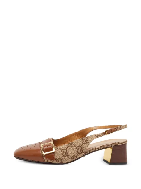 Gucci Pre-Owned GG monogram slingback pumps Neutrals 1392685