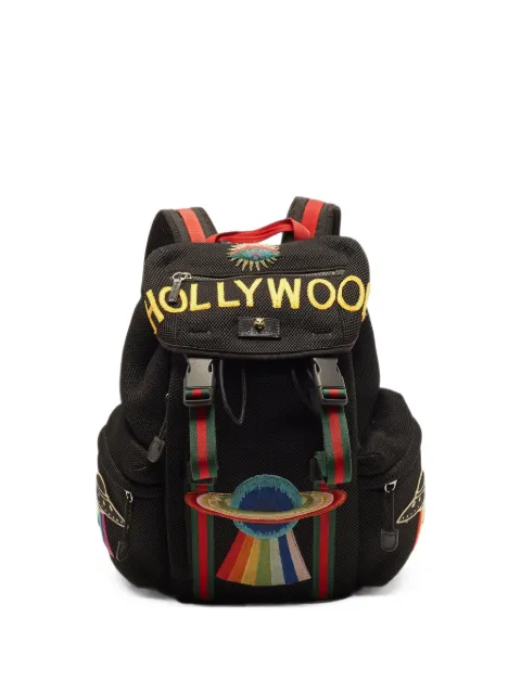 Gucci Pre-Owned Hollywood embroidered mesh backpack Black 1395089