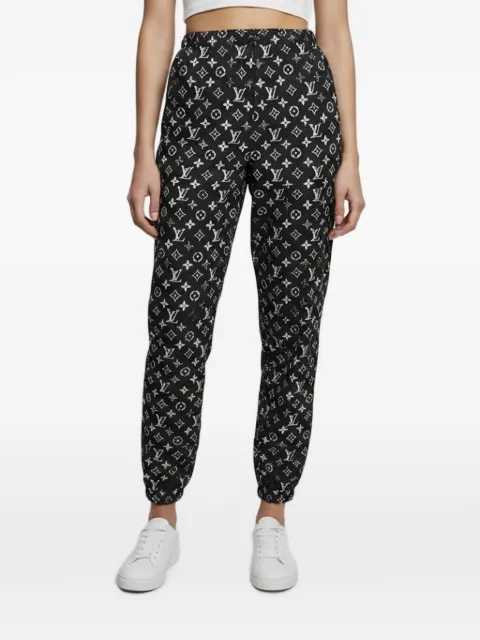 Louis Vuitton Pre-Owned Monogram print track pants Black 1370974