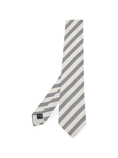 Giorgio Armani Pre-Owned striped silk tie Neutrals 1398527