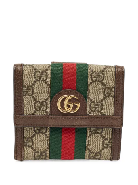 Gucci Pre-Owned Ophidia GG Supreme leather-trim wallet Neutrals 1393286