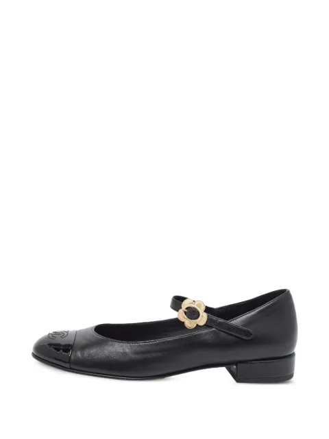 CHANEL Pre-Owned leather ballet flats Black 1395269