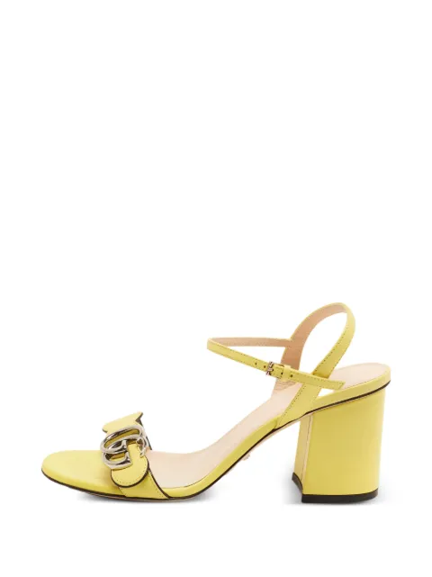 Gucci Pre-Owned Double G ankle strap sandals Yellow 1388955