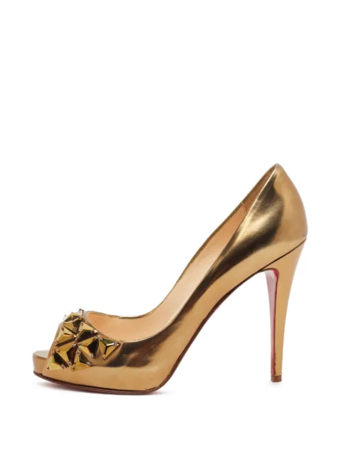 Christian Louboutin Pre-Owned Very Privé crystal-embellished pumps Gold 1387038