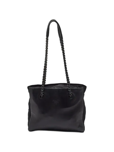 Prada Pre-Owned chain-link zip-top tote bag Black 1384764
