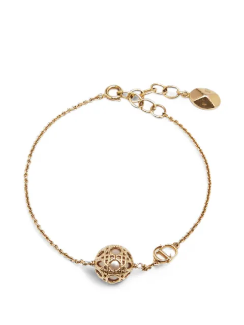 Christian Dior Pre-Owned Secret Cannage faux pearl bracelet Gold 1390246
