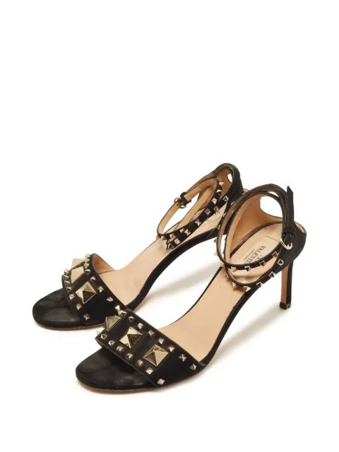 Valentino Garavani Pre-Owned Rockstud ankle-strap heeled sandals Black 1380997