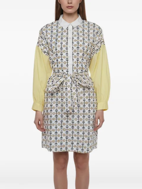 Maje printed long-sleeve mini dress White 1383336