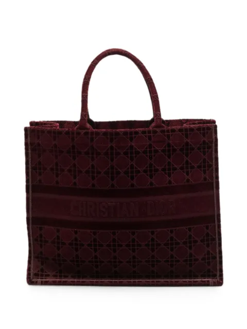 Christian Dior Pre-Owned 2020 Book embroidered Cannage tote bag Red 1381534