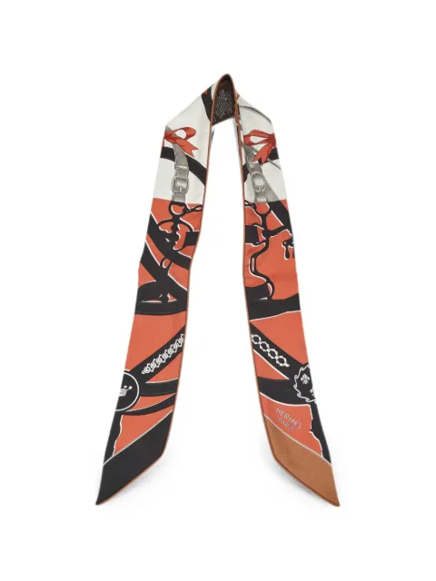 Hermès Pre-Owned La Promenade du Matin Forever Twilly scarf White 1382304