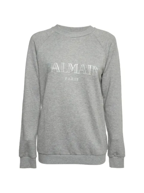 Balmain Pre-Owned logo-print sweater Grey 1389895