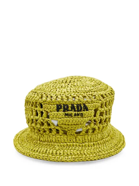 Prada Pre-Owned crochet bucket hat Yellow 1370272