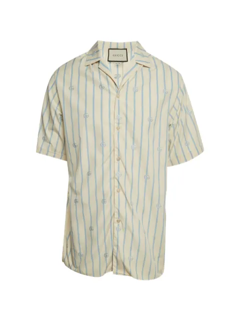Gucci Pre-Owned GG-monogram striped shirt Yellow 1398282
