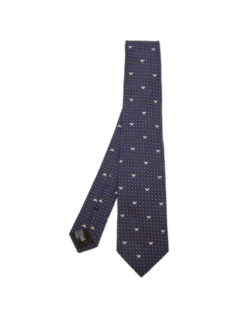 Emporio Armani Pre-Owned logo jacquard tie Blue 1401755