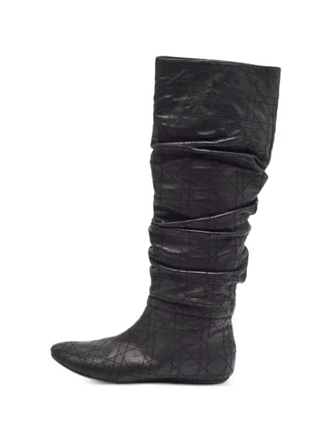 Christian Dior Pre-Owned Cannage slouchy knee-high boots Black 1391265