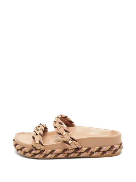 Valentino Garavani Pre-Owned Rockstud Torchon flat sandals Neutrals 1397514