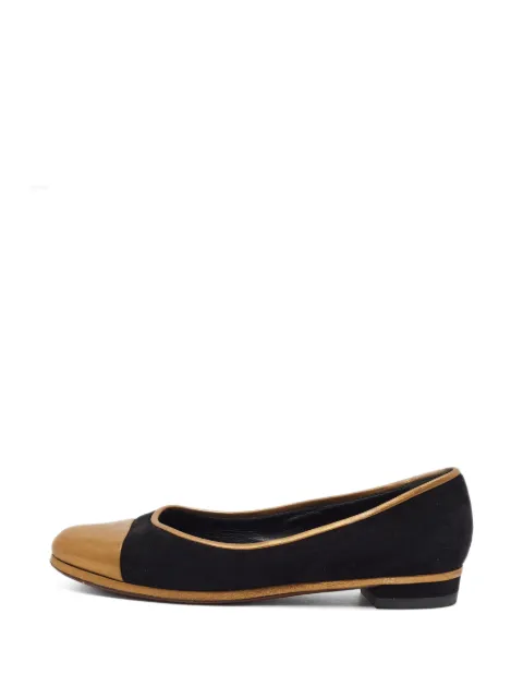 CHANEL Pre-Owned CC cap-toe ballet flats Black 1385623