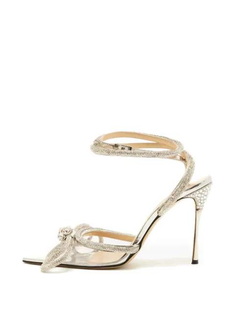 MACH & MACH Double Bow ankle strap pumps Silver 1393393