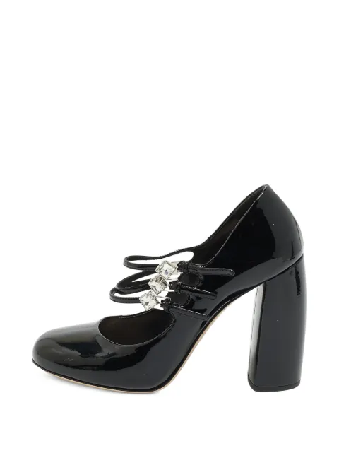 Miu Miu Pre-Owned embellished triple-strap pumps Black 1383950