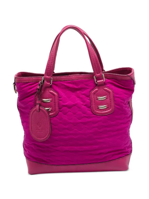 Gucci Pre-Owned Techno leather-trim tote bag Pink 1390482