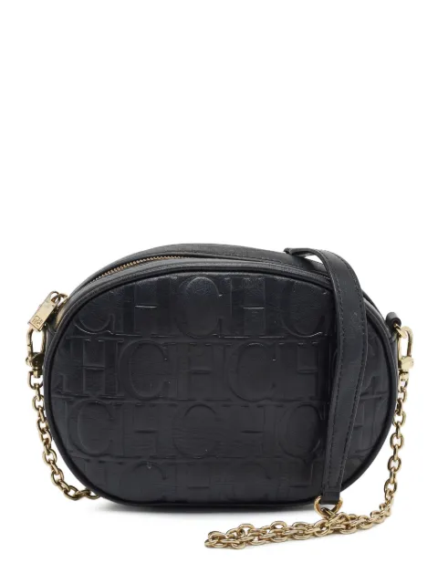 Carolina Herrera Vintage monogram-embossed shoulder bag Black 1386576