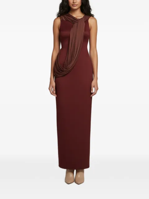 CHATS BY C.DAM draped high-slit maxi dress Red 1386851