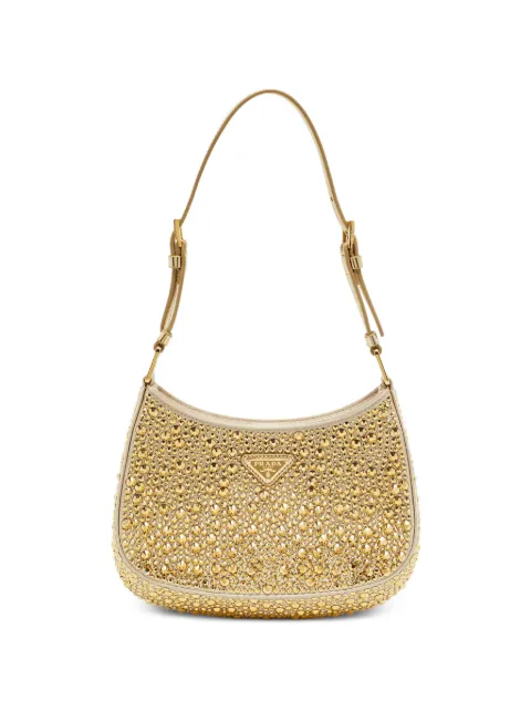 Prada Pre-Owned Cleo crystal-embellished shoulder bag Gold 1385441