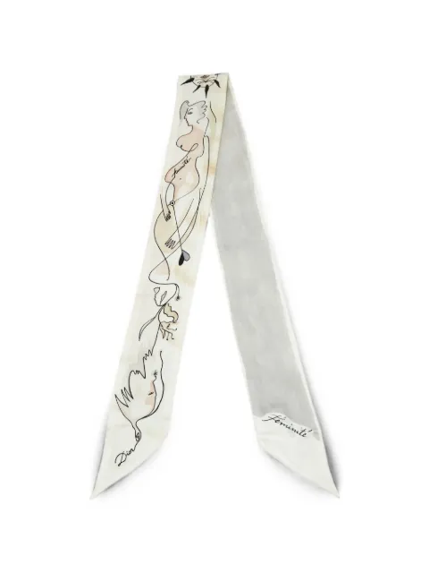 Christian Dior Pre-Owned ABCDior Féminité Mitzah scarf White 1392866